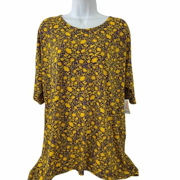 - Lularoe Irma Purple Yellow Floral Print L … - Picture 1 of 6